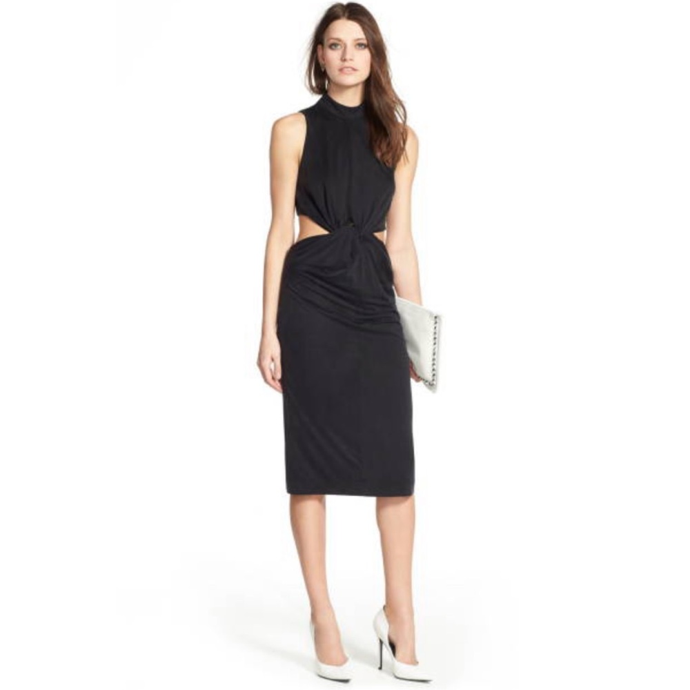 KENDALL + KYLIE Knot Front Cutout Midi Dress